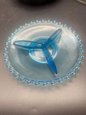 Candlewick Blue Divided Tray